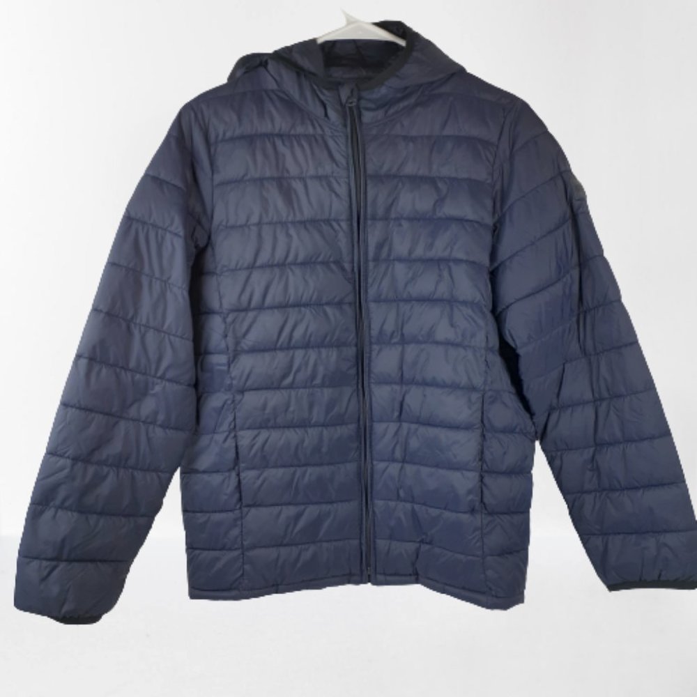 Gap Kids Boys Blue Hooded Primaloft Lightweight Puffer Coat Size XXL
